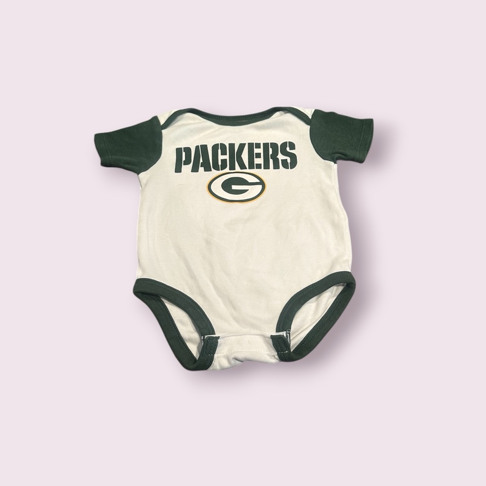 NFL Team Apparel Baby Green Bay Packers Football Onsie Size 3/6 Month - Picture 1 of 8